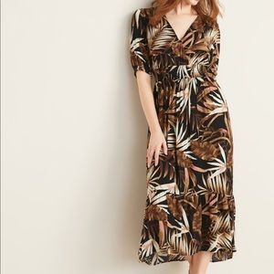 Old Navy waist defined wrap front crepe midi dress